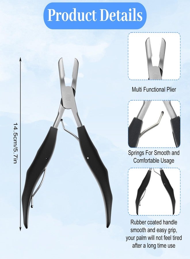 Quilax Multi Function Hair Extension Pliers, Fusion Crusher Tool for Keratin Hair, Pre-Bonded Extensions Flat Tip Hairs Loop Styling Tool(3 Holes Shape)(Thread Shape) - Image 2